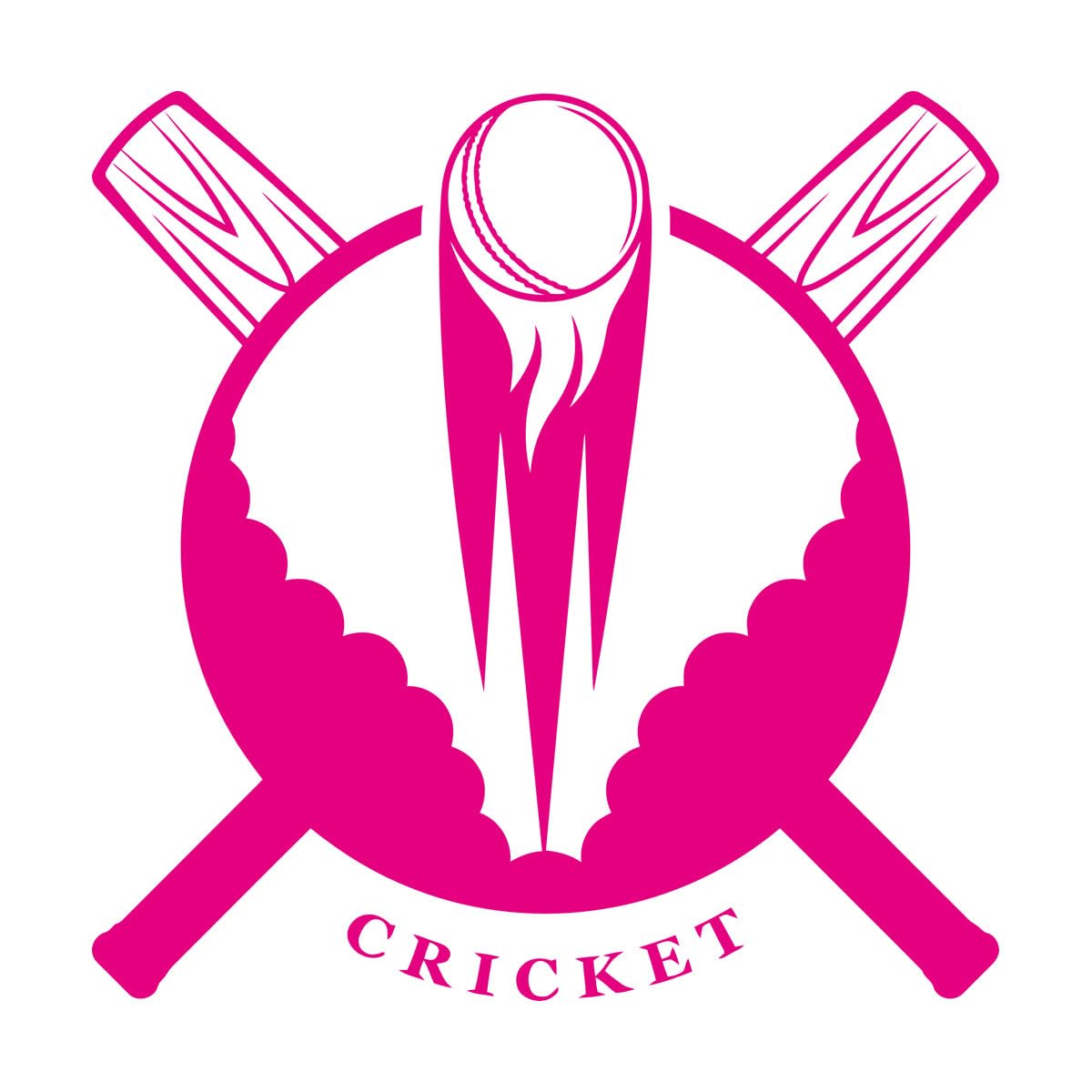 Fine Carving Decals Cricket Bat Ball Cricketer Sport 36x36cm Self Adhesive Small Rosered
