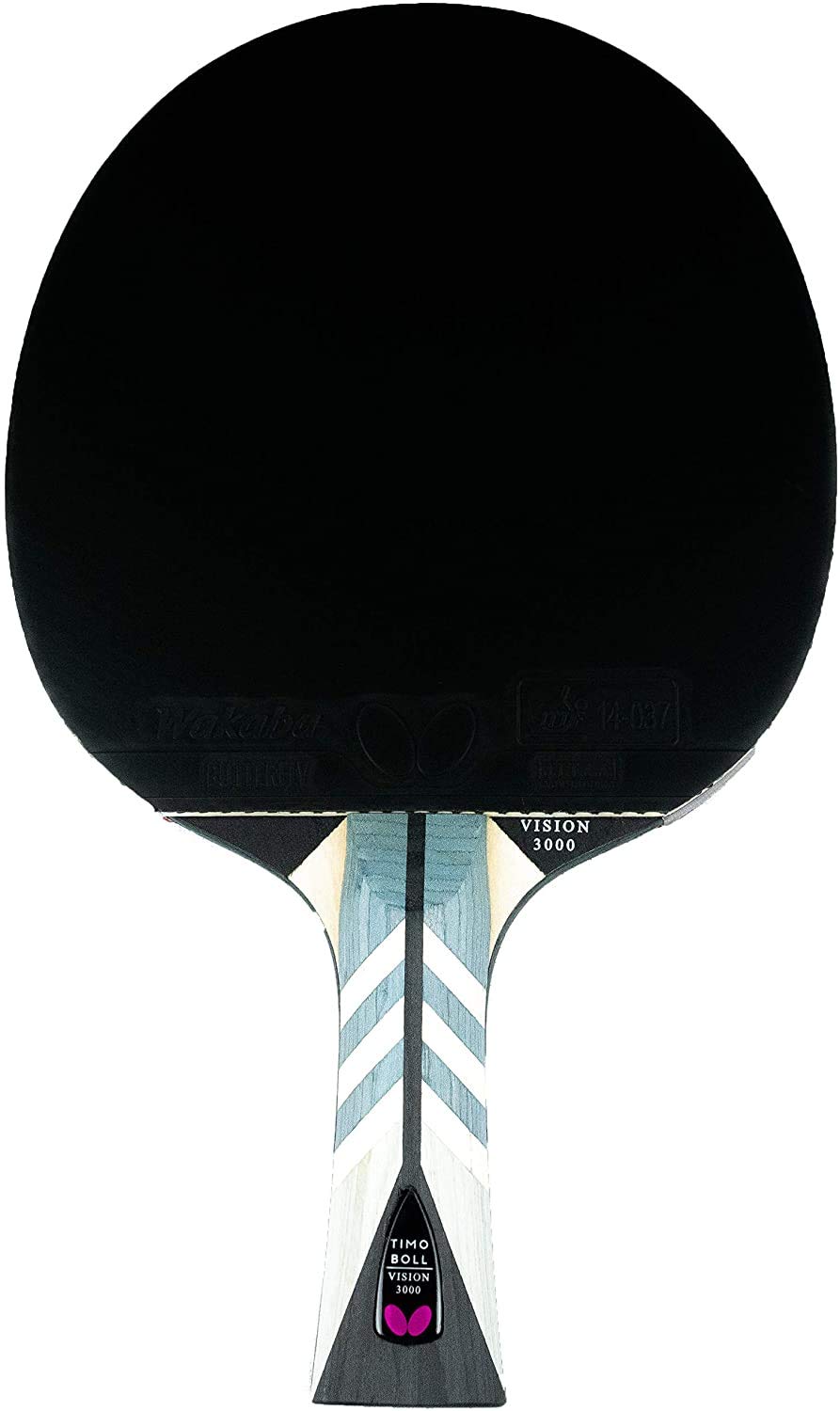 Butterfly® Timo Boll Vision 3000 Tischtennisschläger | Tischtennis Racket Bat TT Profi Wettkampfschläger für technisch fortgeschrittene Spieler | ITTF zertifizierter Wakaba Belag | Griffform konkav
