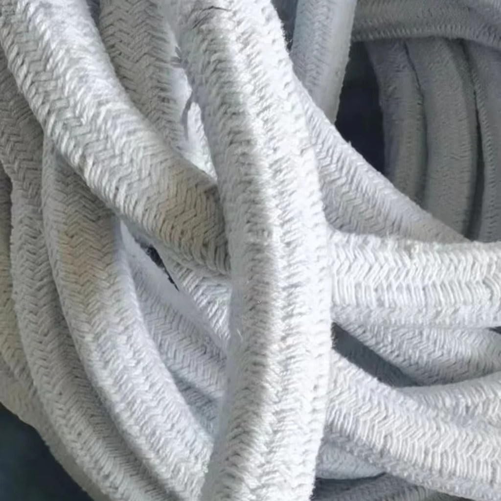 Corda Intrecciata in Fibra Ceramica Senza Amianto da 1 M 1260 ℃ A1 Striscia di Tenuta for Porta del Forno Incombustibile, Dimensione Quadrata 6-35 Mm(25x25mm)