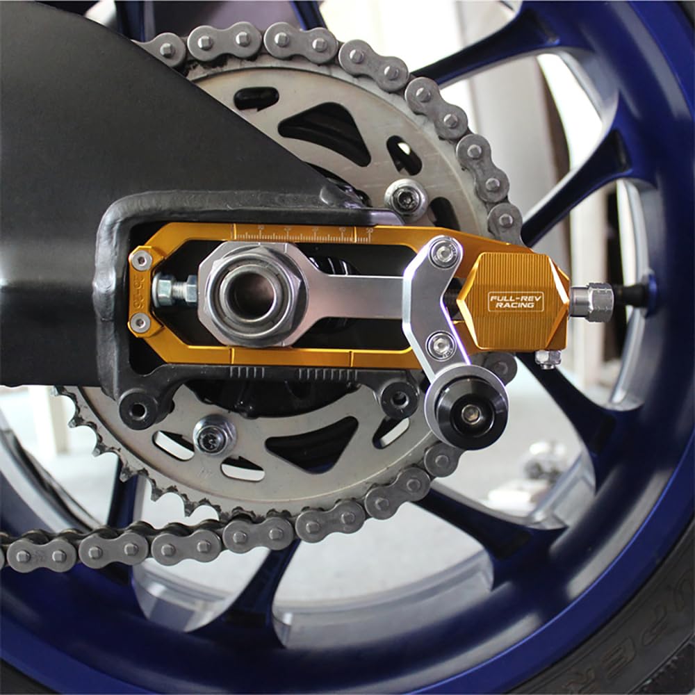 Tendicatena posteriore per moto con bobina di sollevamento CNC Lega di alluminio Bordo Regolatore di regolazione della catena adatto per Aprilia RSV4 2021-2023