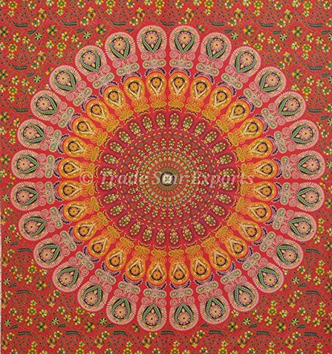 Mandala Tapestry, Indian Wall Hanging, Bohemian Bedding Single, Hippie Dorm Room Decorations, Cotton Bedspread, Hippy Wall Tapestries, Gypsy Beach Blanket, Boho Picnic Throw by Trade Star Exports
