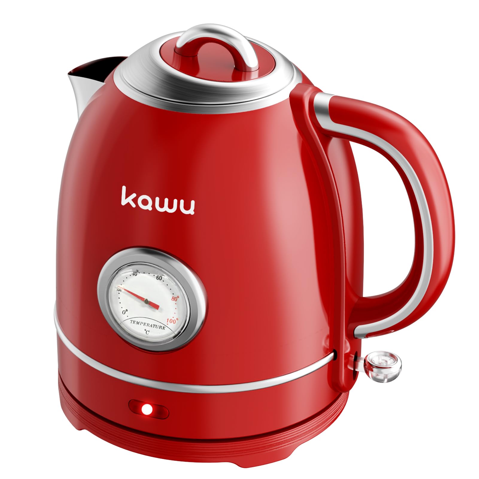 Kawu Portable Electric Kettle, 1.4 Quart 1000W Electric Tea Pot with Stainless Steel Inner, Electric Kettles for Boiling Water with Auto Shut Off, Keep Warm, Retro Electric Kettle for Home Kitchen