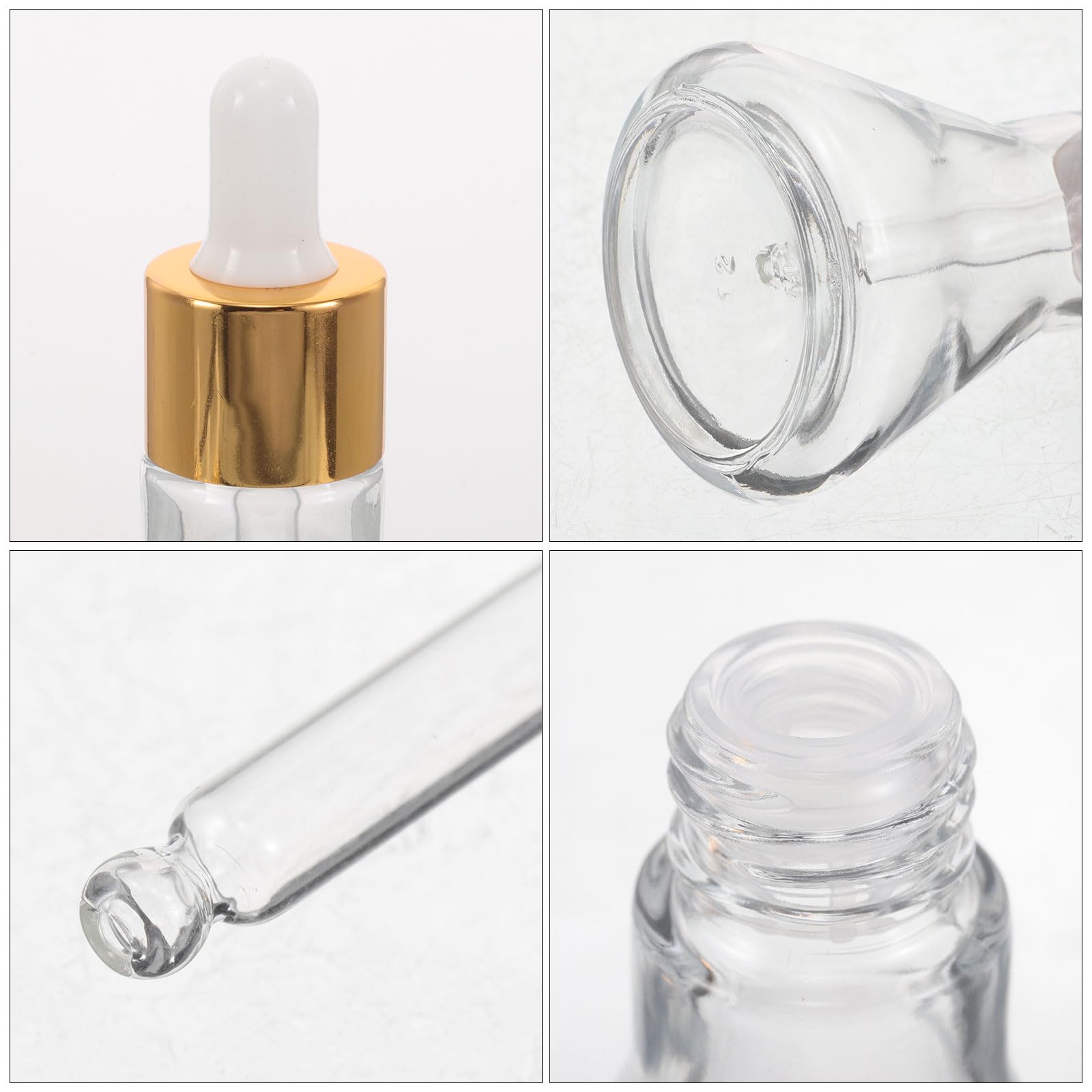 Transparente 30 Ml Glas Tropfflaschen mit Goldenen Pipetten Konische Ätherische Öl Fläschchen Nachfüllbare Reisetropfflaschen für Parfüm Gesichtsseren und Hautpflege