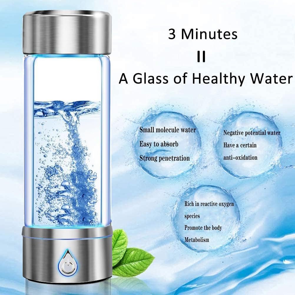 Premium Hydrogen Water Bottle Generator - Portable Antioxidant Water Maker with SPE/PEM Technology, Platinum-Coated Titanium Electrode, USB Charging - Ideal for Health, Fitness