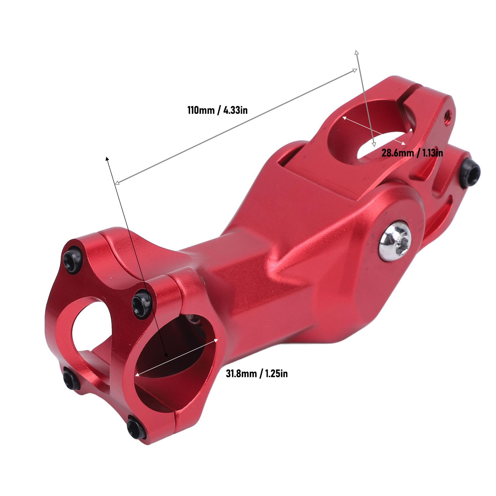 JAOCDOEN 31.8mm Cycle Suspension Stem Aluminum Alloy Shock Absorbing Cycle Handlebar Stem for Mountain Road Cycling Red