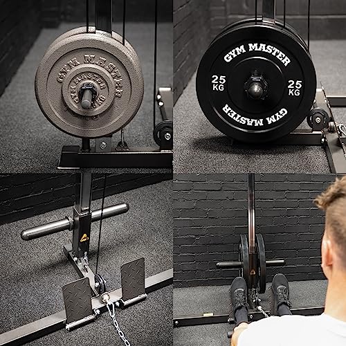 GYM MASTER GM1 Power Rack Squat Cage for Home Weight Lifting Training with Optional Dual Pulley Cable System - Power Rack and Cable Pulley System - Image 4