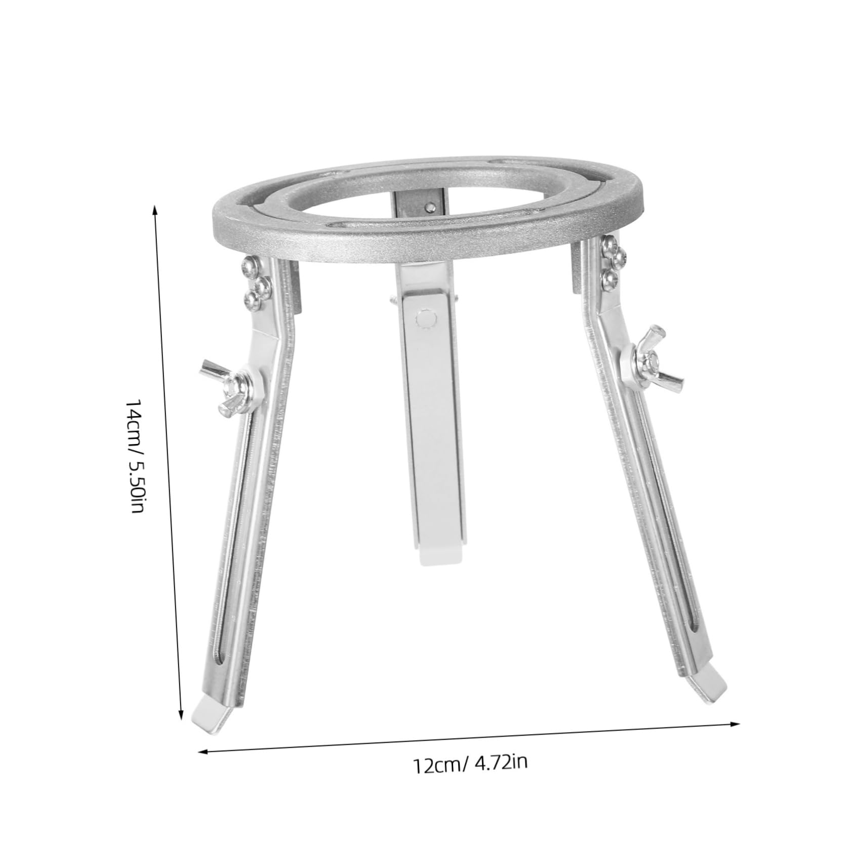 MUCKLILY Tripod Lab Burner Aluminum Laboratory Stand Chemistry Heating Support Liftable Detachable School Medical Use