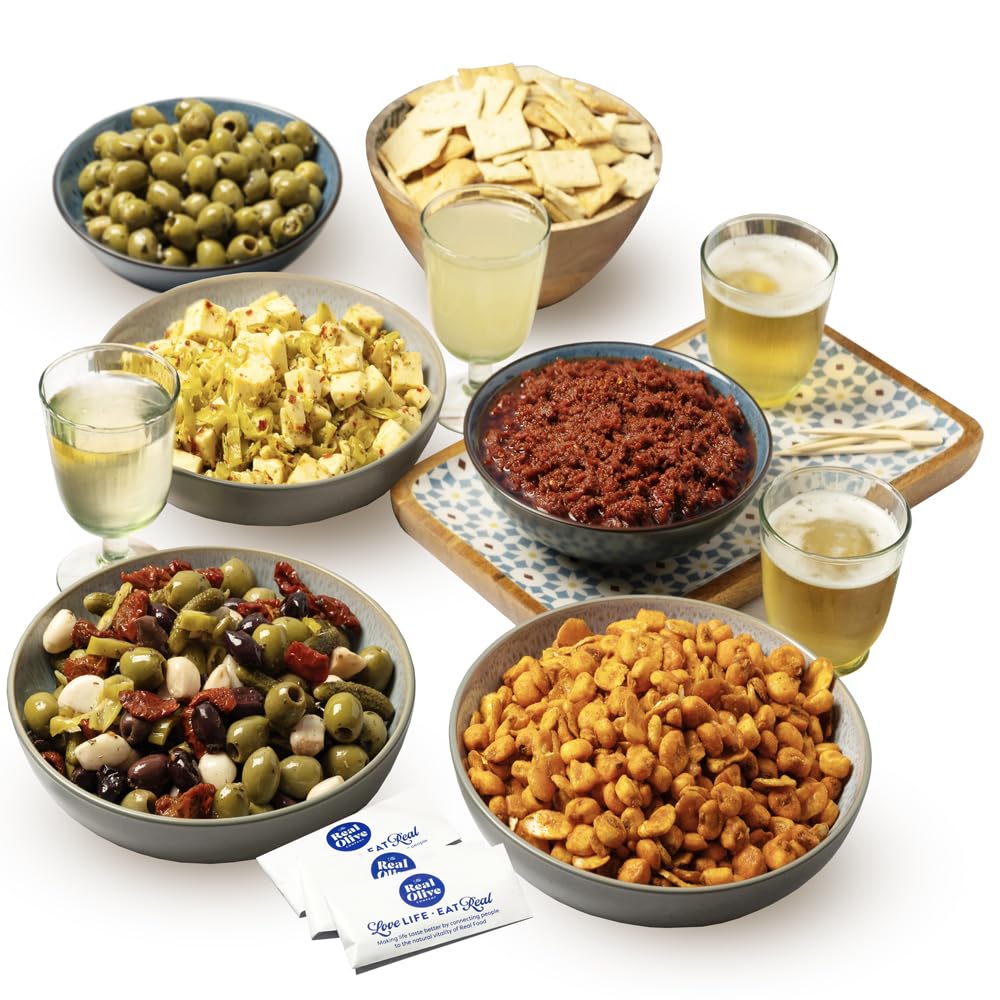 Real Olive Co - 'Tapas Party Food Bundle' (Net 5.3kg). Deli Fresh Party Food Kit. Ready to Serve. Perfect for Your Drinks Party, Family Gathering or Soiree
