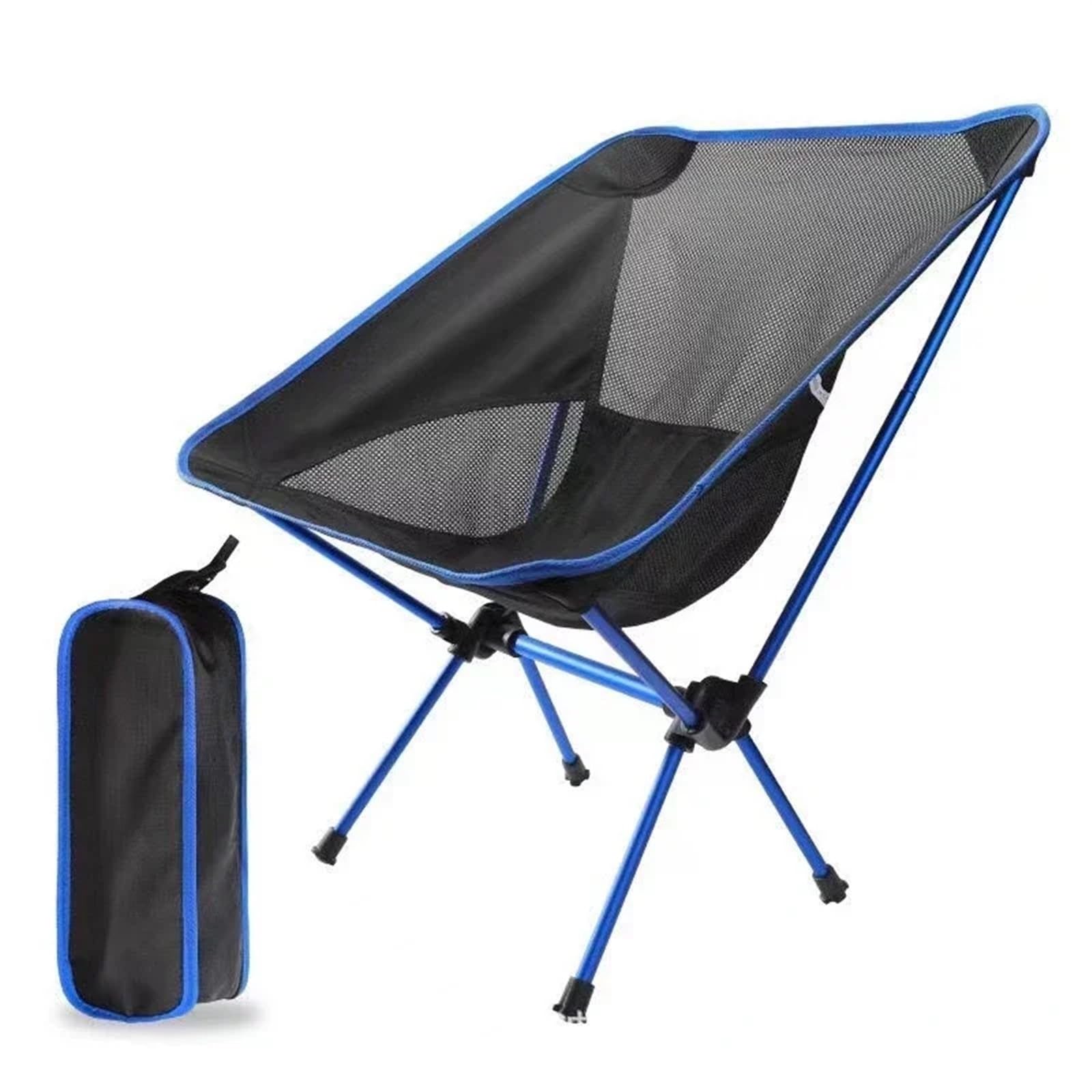 Chaise de lune pour camping et plage, le siège de voyage bleu idéal en vacances