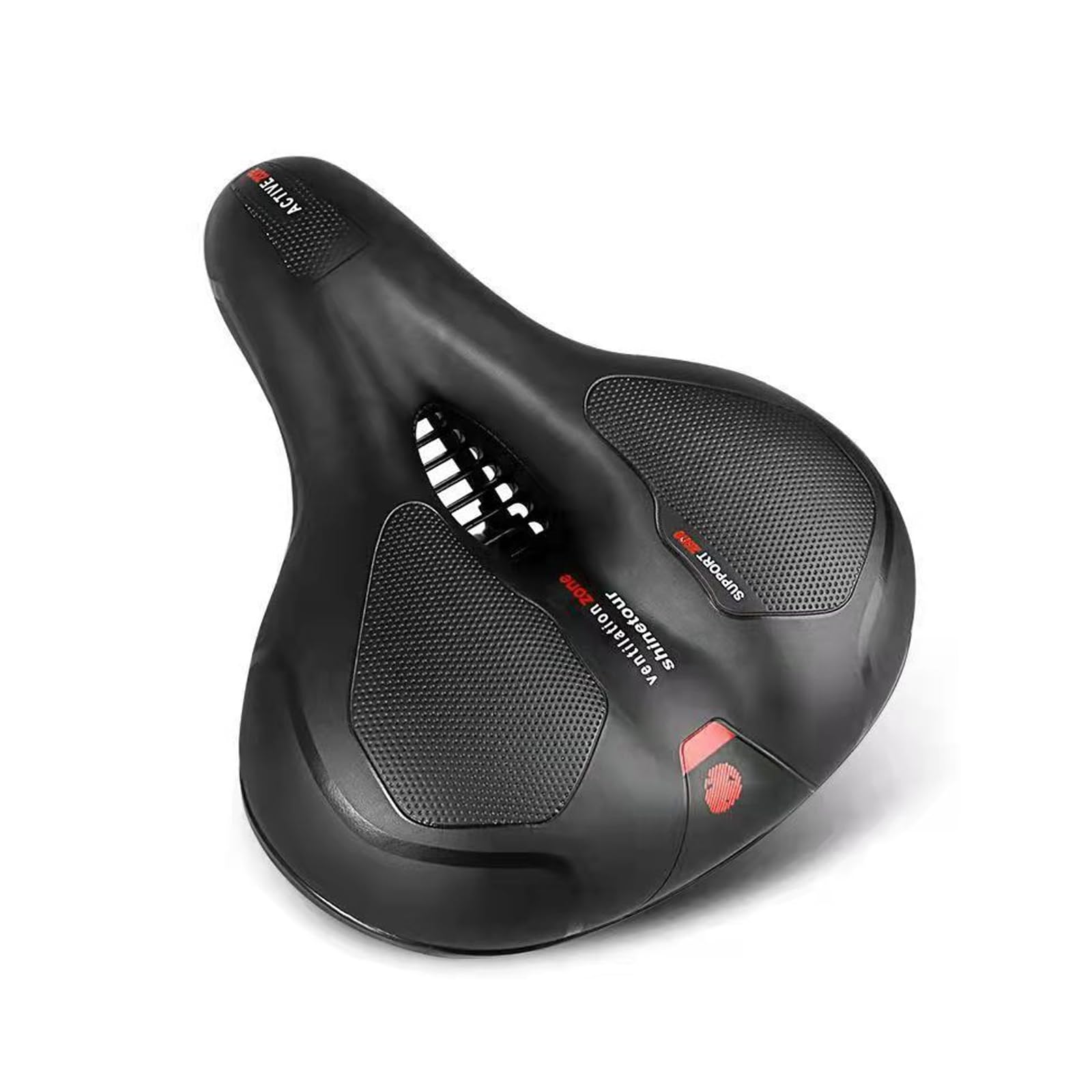 Cloudsattel - orthopädischer schmerzlindernder Radsattel für alle Fahrräder Bequemer Fahrradsattel mit Weichem Memory - Schaum, Rotem Warnstreifen und Federung für City -und Mountainbikes