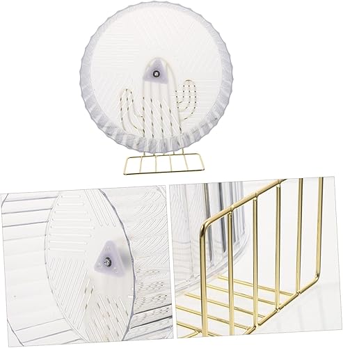 Miniatura 3 de Rueda para correr de hámster, juguetes de pequeños bichos, juguete verde, soporte de metal, rueda de hámster silenciosa de 12 pulgadas, rueda de