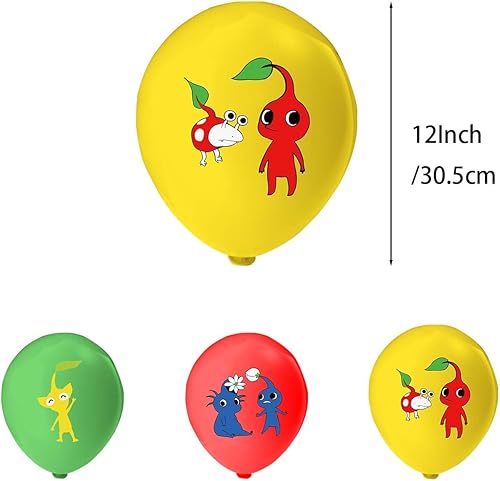 Miniatura 6 de Pikemin - Suministros para fiesta de cumpleaños, decoración de fiesta para niños y adolescentes, incluye pancarta de feliz 1 cumpleaños, 1 adorno