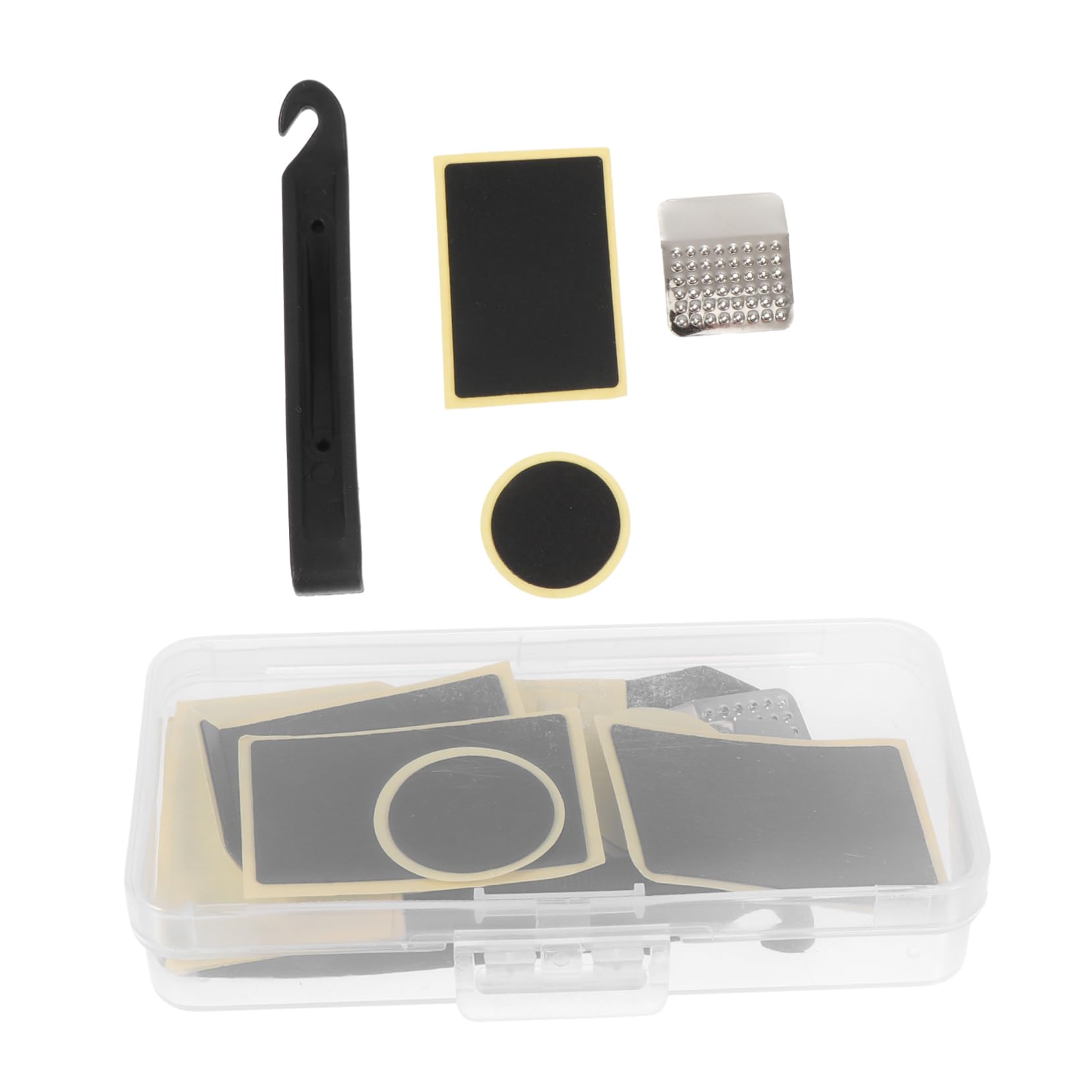 KESYOO 3 Sets Tire Repair Bike Inner Tube Patch Kit Patches Flat Bike Patch Kit Glue Bike Tire Levers Tires Tools Cycling Spare Parts Kits Bike Tire Tool Tire Patch Kit Black Plastic