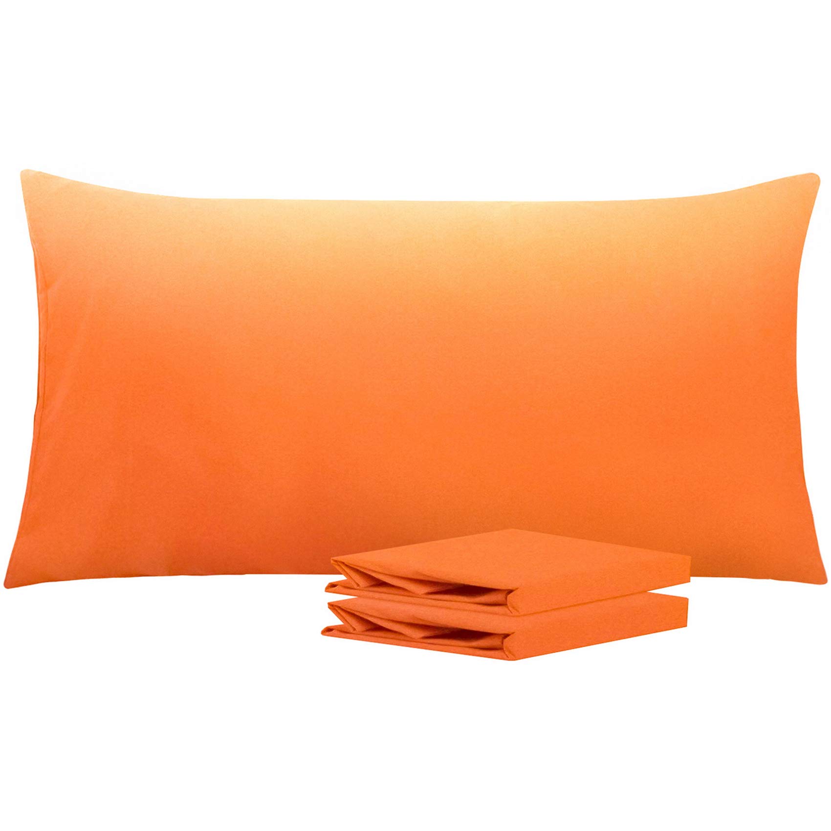 NTBAY California King Microfiber Pillowcases, 2 Pack, 20 x 40, Orange | Soft Brushed Microfiber with Envelope Closure, Set of 2 California King 20 x 40 Inch Pillowcases, Pillow Inserts Not Included