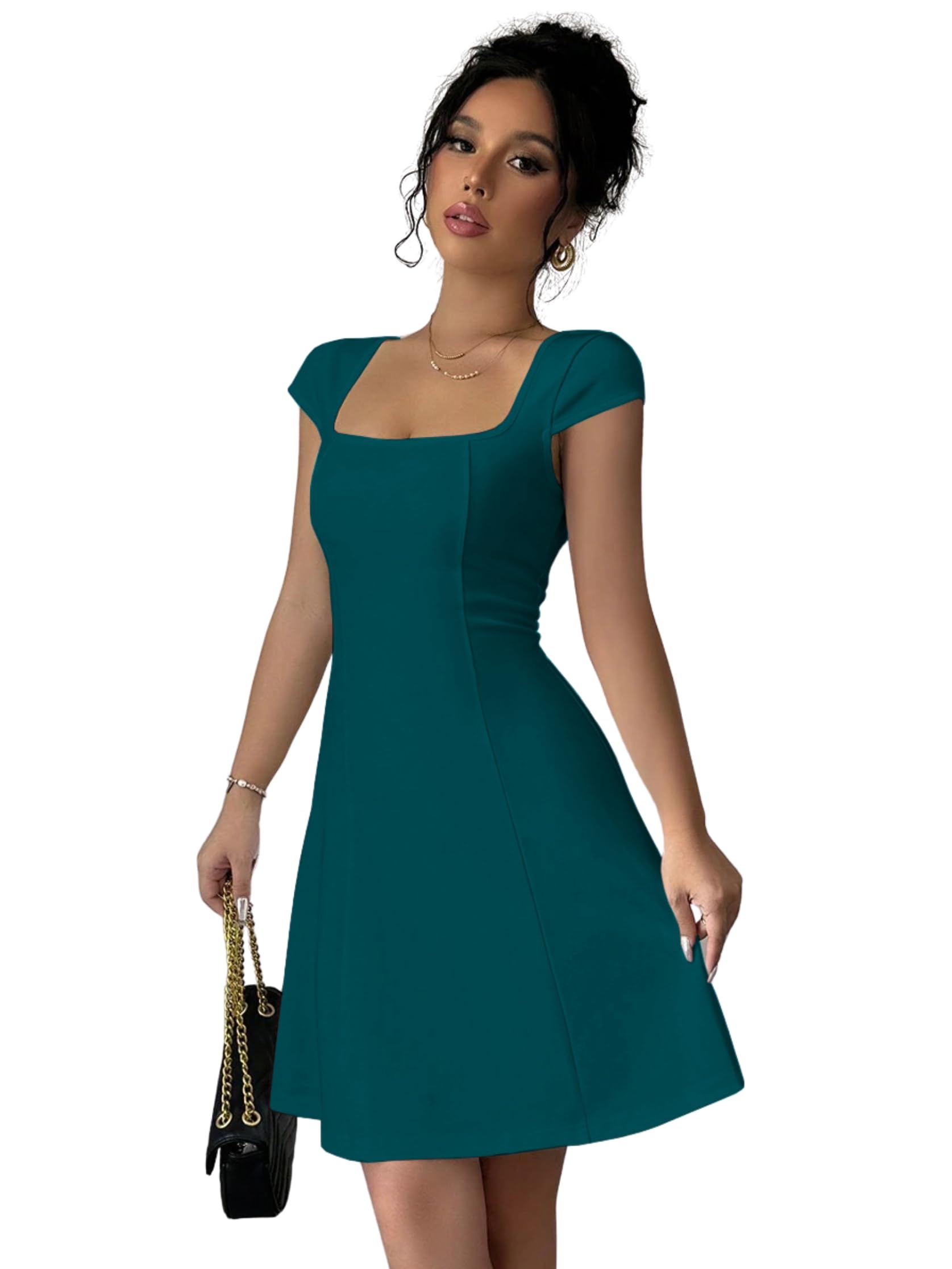SNITCH Womenâ€™s One Piece Dress â€“ Stylish Midi Party Dress for Women | Summer Casual Wear for Events, Date & Evening Look in neutral