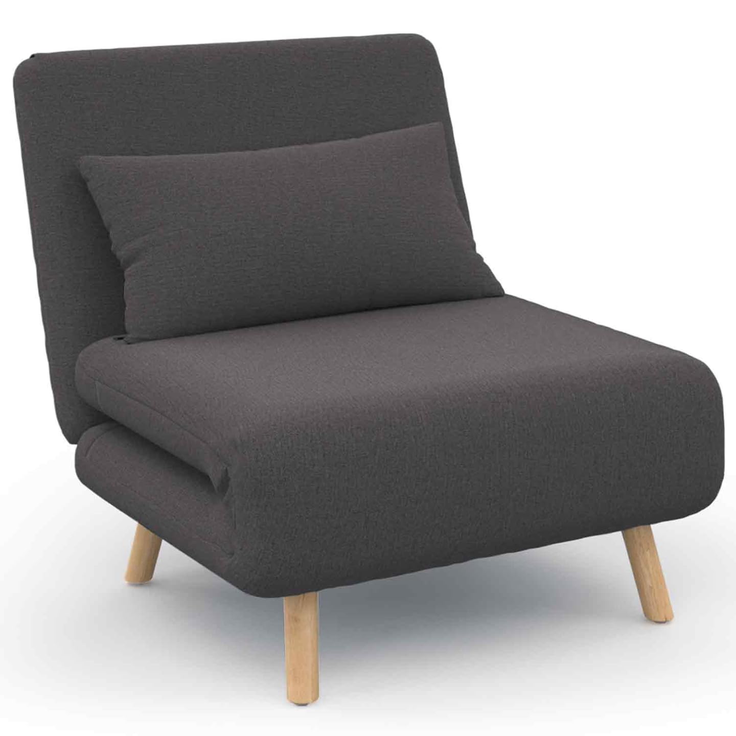 IDMarket - Fauteuil Convertible Romeo lit d'appoint 1 Place 80x190 cm Tissu Gris Anthracite