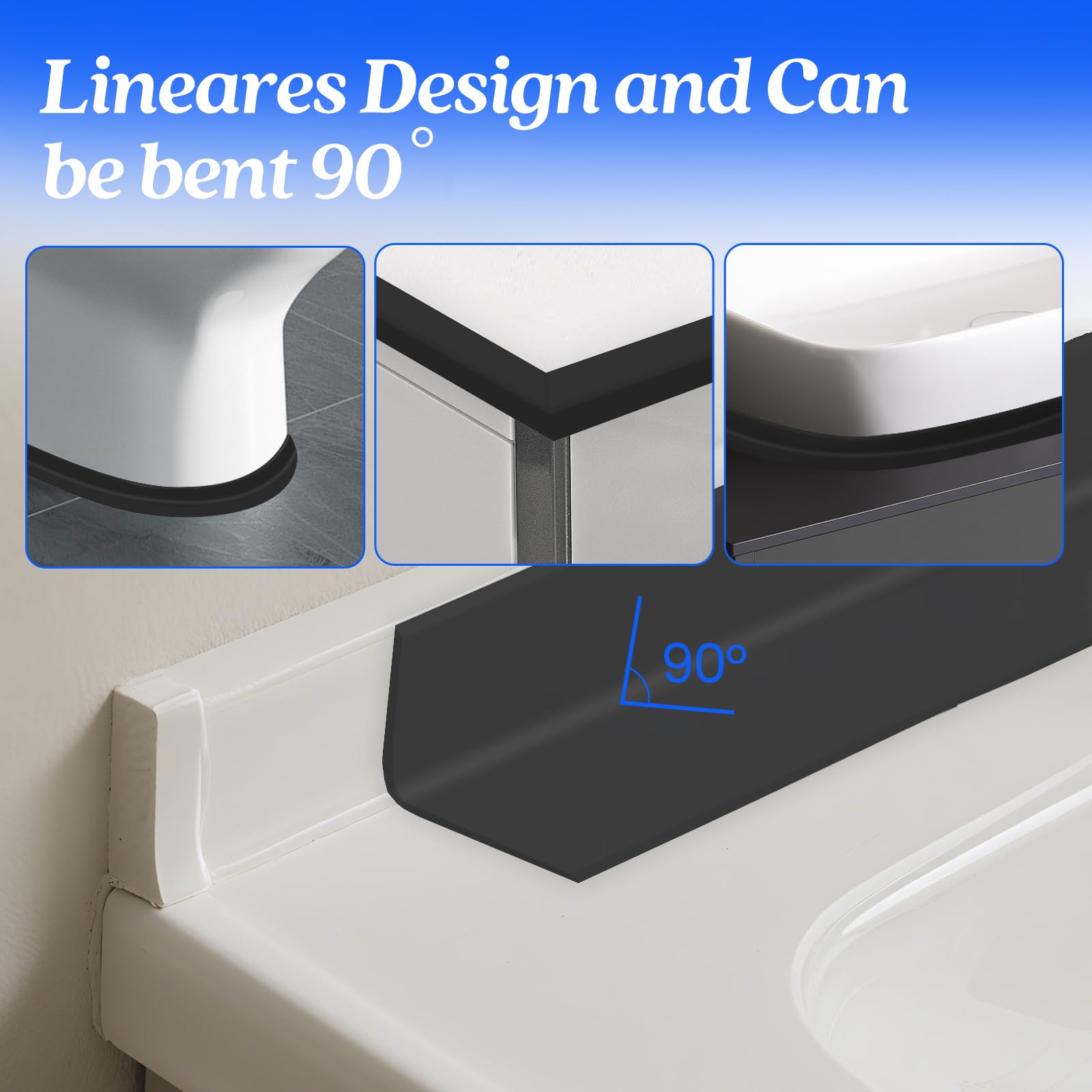 1 Roll 5M Caulk Tape Waterproof PVC Self Adhesive Bathroom Toilet Bathtub Caulking Tape Kitchen Sink Sealer Sticker Floor Tile Corner Wall Edge Sealant Strip - View #13