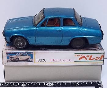 旭玩具【イスズ ベレット青】ブリキtin toy carミニチュア【箱はコピー】 Amazon.co.jp: 旭玩具イスズ ベレット ISUZU Bellett 青ブルー