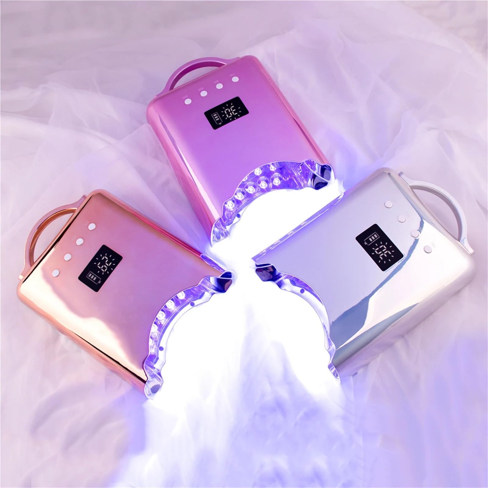 Lampa LED do paznokci, Pro 78W UV LED Lampa do paznokci Manicure Akumulatorowa Suszarka Do Utwardzania Lakieru Żelowego Światła(Wit)