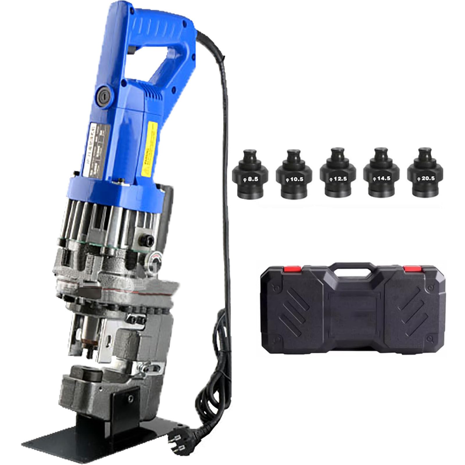 Perforadora HidráUlica de 1500 W, Herramienta de PerforacióN HidráUlica EléCtrica, Perforadora de Agujeros para Placas de Acero, Placas de Acero Angulares, Placas de Hierro,Channel Steel