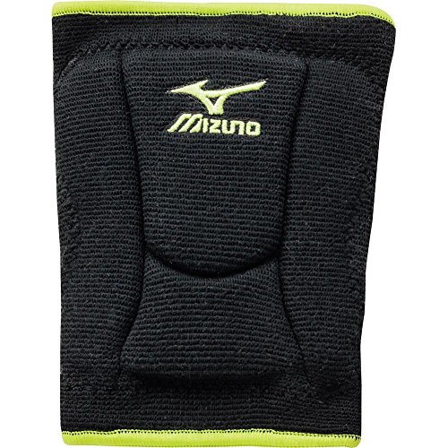 Genouillère Mizuno LR6 femme idéale pour vos matchs de volley en salle noir et citron