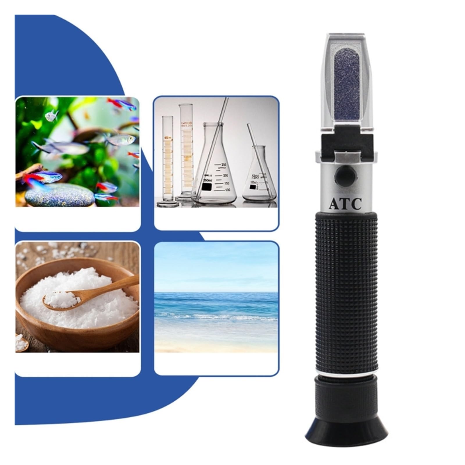Handheld Salinity Refractometer 0 To Salinometer Salt Concentration Tester