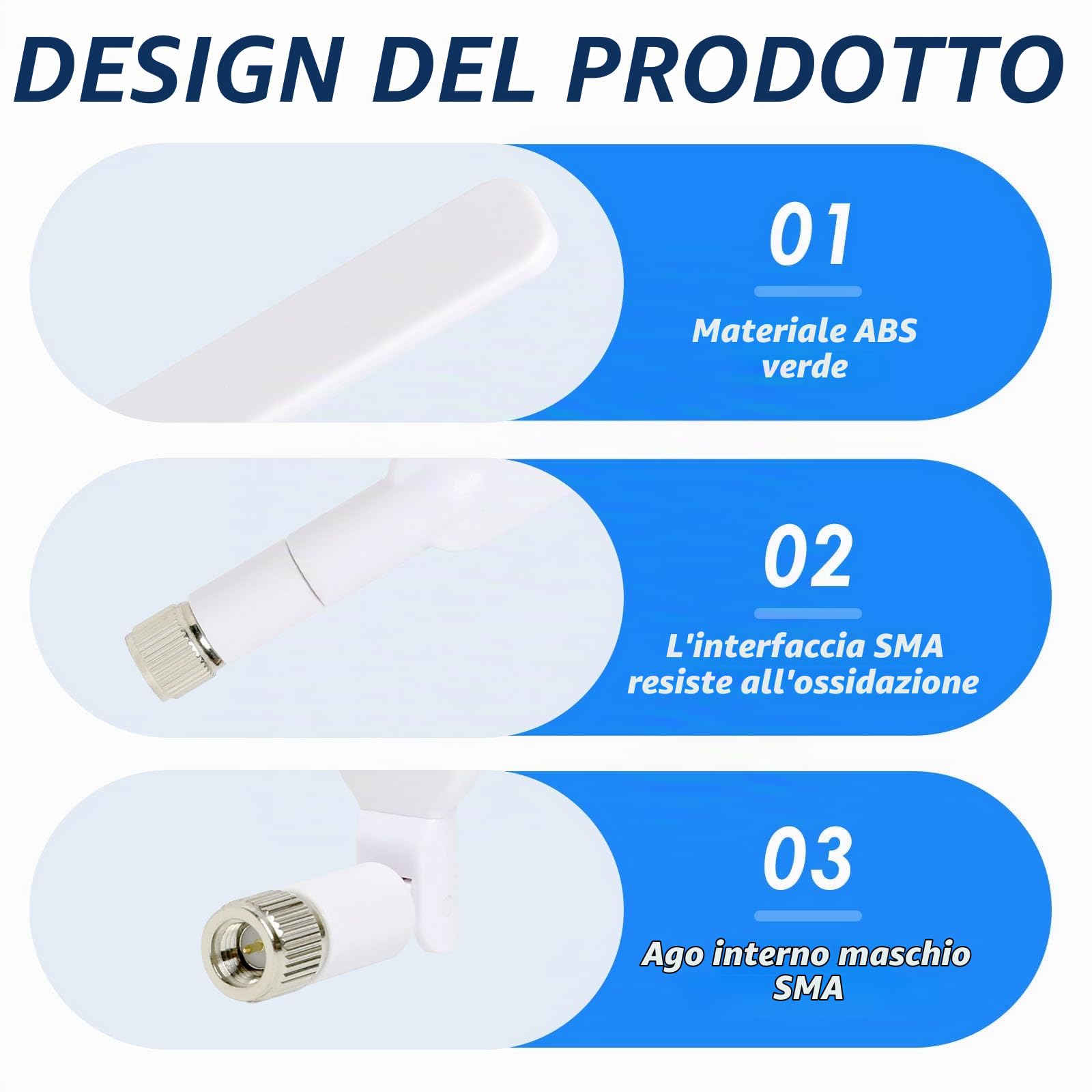 2 pcs Antenna Esterna 4G LTE SMA Maschio 10dBi, Antenna 4G LTE Esterna Omnidirezionale Compatta, Antenna LTE per Router,Modem, Gateway, Telecamera, Ripetitore, Connettore Maschio, Bianco 2 pcs Antenna Esterna 4G LTE SMA Maschio 10dBi, Antenna 4G LTE Esterna Omnidirezionale Compatta, Antenna LTE per Router,Modem, Gateway, Telecamera, Ripetitore, Connettore Maschio, Bianco