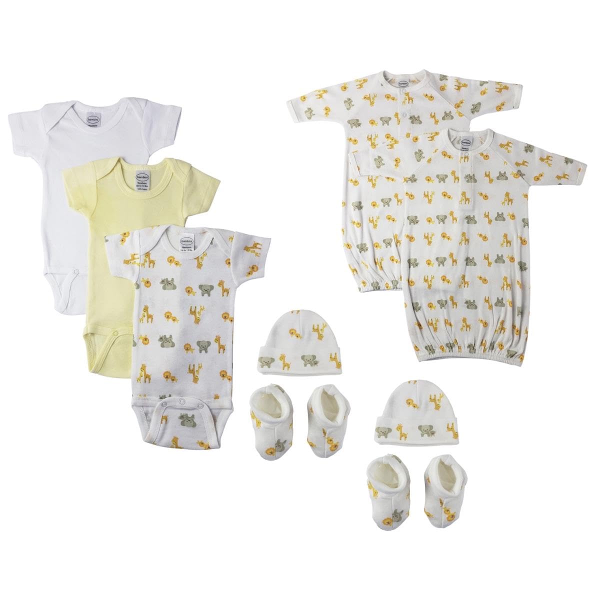 Bambini NC-0678 Unisex Newborn Baby 9 Piece Layette Sets, White