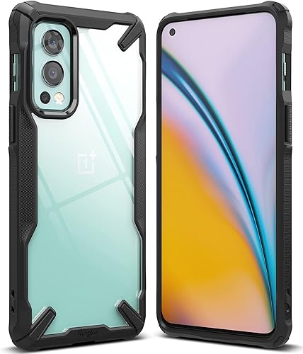 Ringke Fusion-X - Funda compatible con OnePlus Nord 2 5G, parte trasera de policarbonato duro transparente, a prueba de golpes, resistente, marco de