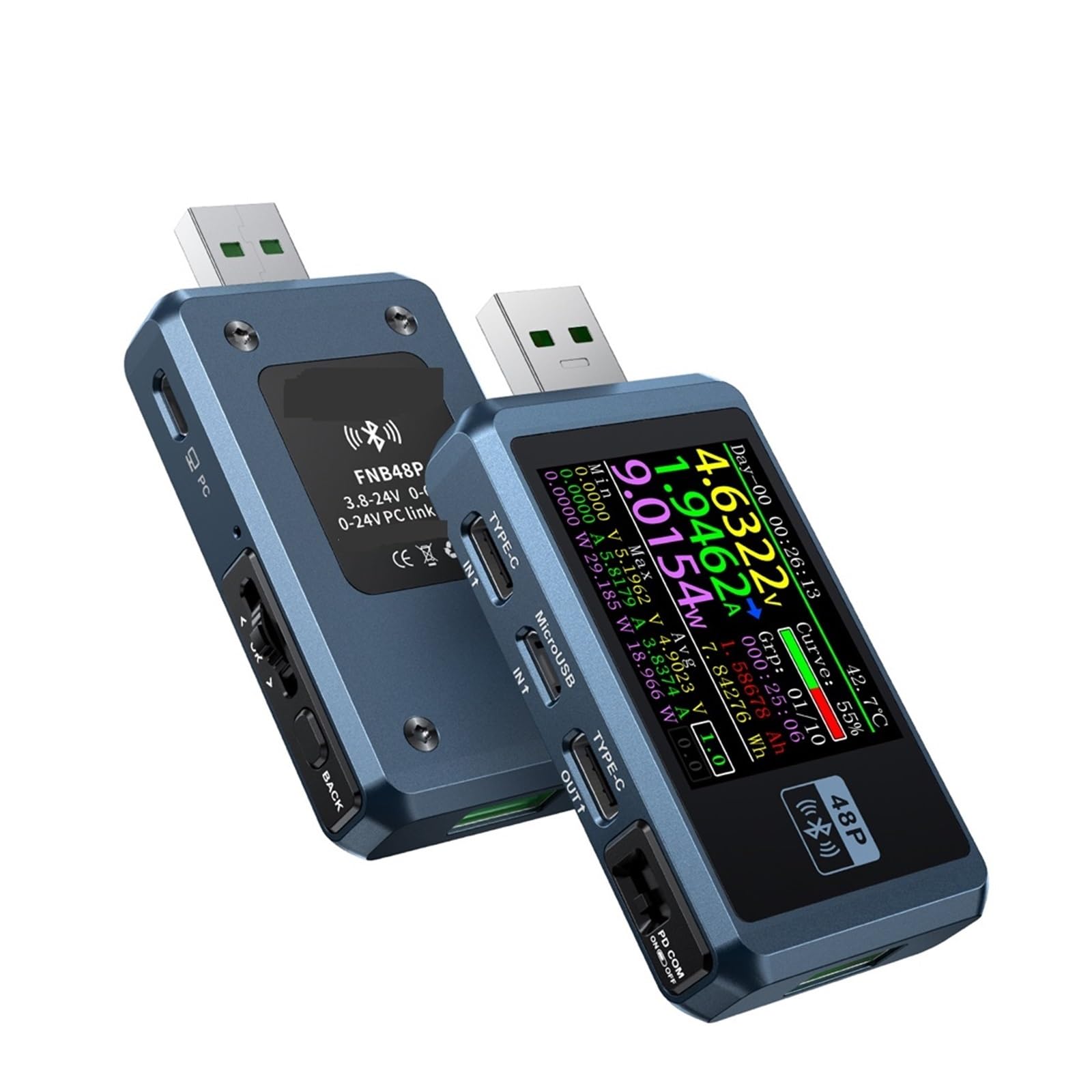 Tester USB,Tester kabla USB, FNB58 FNB48 Tester USB woltomierz amperomierz szybkie wykrywanie ładowania wyzwalacz detektor napięcia narzędzie do pomiaru pojemności baterii do sprawdzania pojemności, c