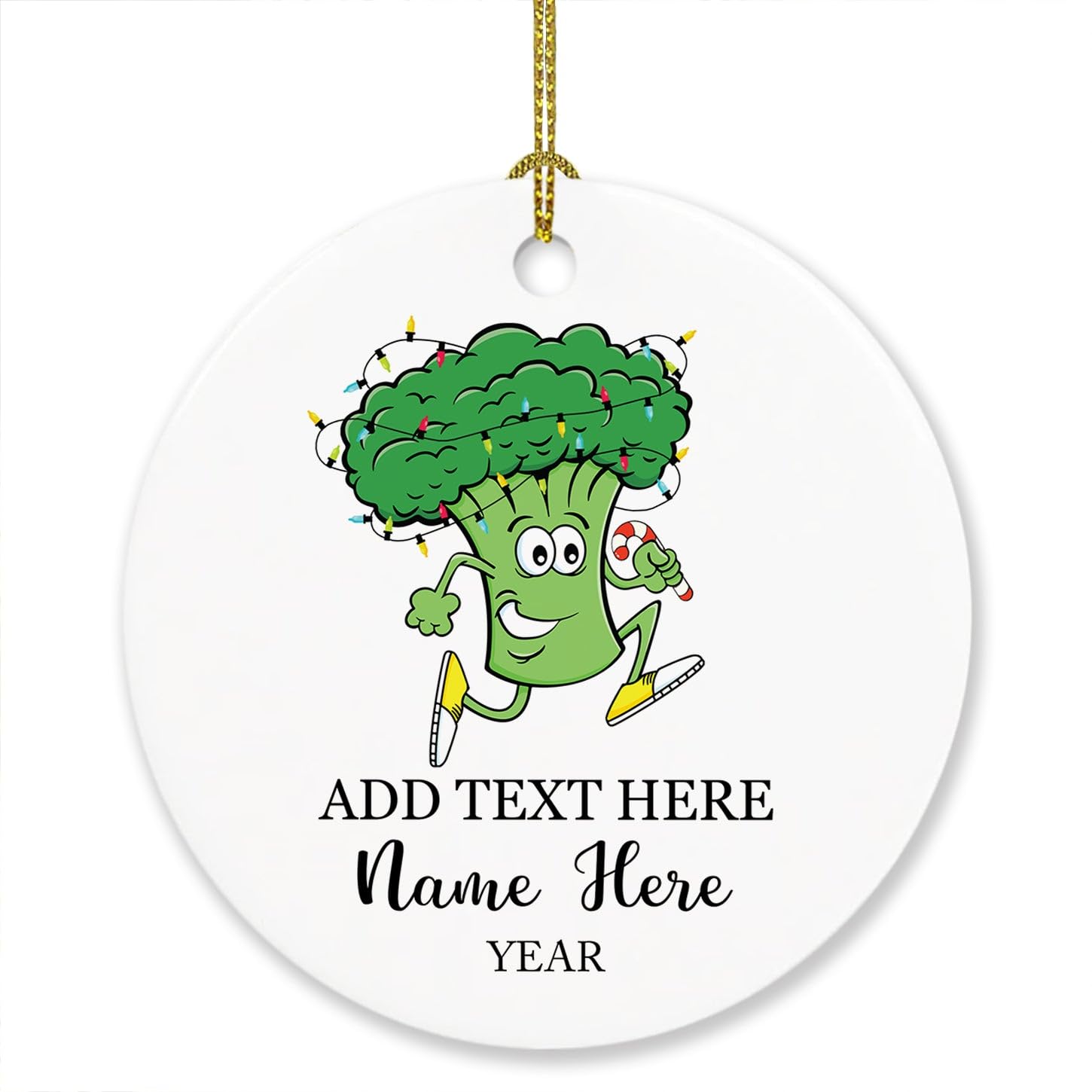 Personalized Cute Broccoli Ornament Xmas Tree, Funny Broccoli Hanging Ornaments for Men Women, Custom Name Vegetable Lovers Christmas Ornament, Broccoli Vegetable Ornament Gifts for Christmas 2024