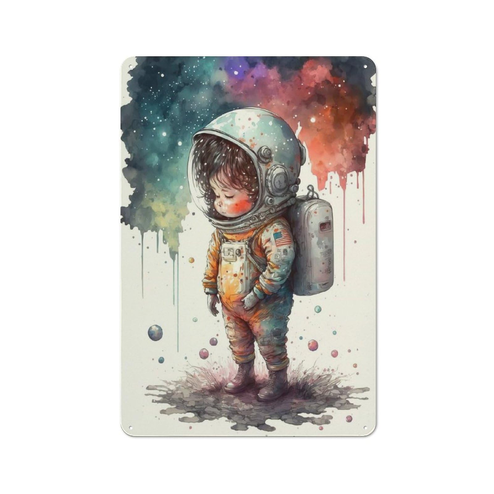 Junmoney A Dreaming Child Retro-Style Tin Sign 30X20cm For Café Or Restaurant, For Cooler-Season Styling In Café And Restaurant