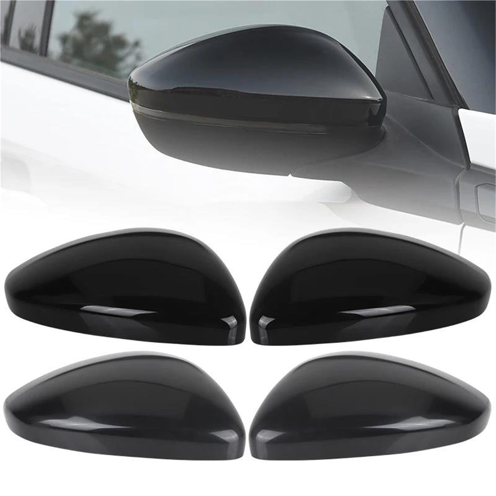 Coque De Rétroviseur Pour Citroen C3 III (2016, 2017, 2018, 2019, 2020, 2021, 2022, 2023) Rétroviseurs(Noir brillant,Gauche)