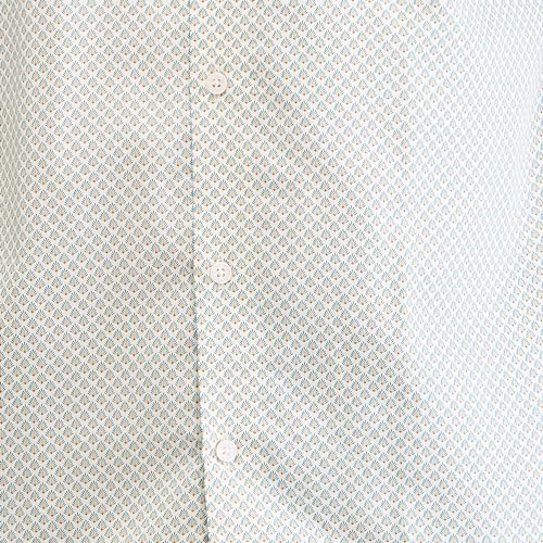 Image of Colorplus Men's Regular Fit Print Pattern Pure Cotton Plain Collar Half Sleeve Casual Shirt
