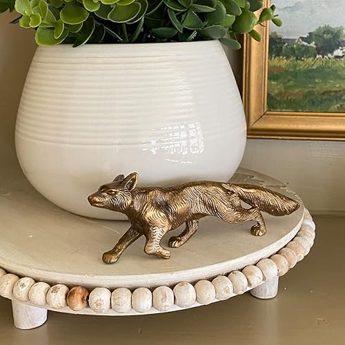 Miniatura 5 de Decoración de cabina de cabaña de cabaña de latón envejecido con peso de papel de zorro (7985)