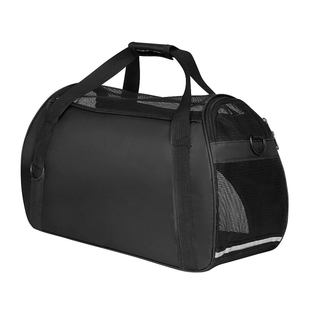 Sac de Transport Souple pour Animal de Compagnie Cage de Transport Chat Chien Respirant Sac de Voyage Portable Chat Chiot avec Bandoulière Réglable Sacs à Main Chaton Pliable en Voiture Train Avion