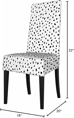 Miniatura 7 de 1 paquete de fundas para sillas de comedor con estampado de leopardo blanco y negro, diseño de piel de animales salvajes, arte manchado, corto,