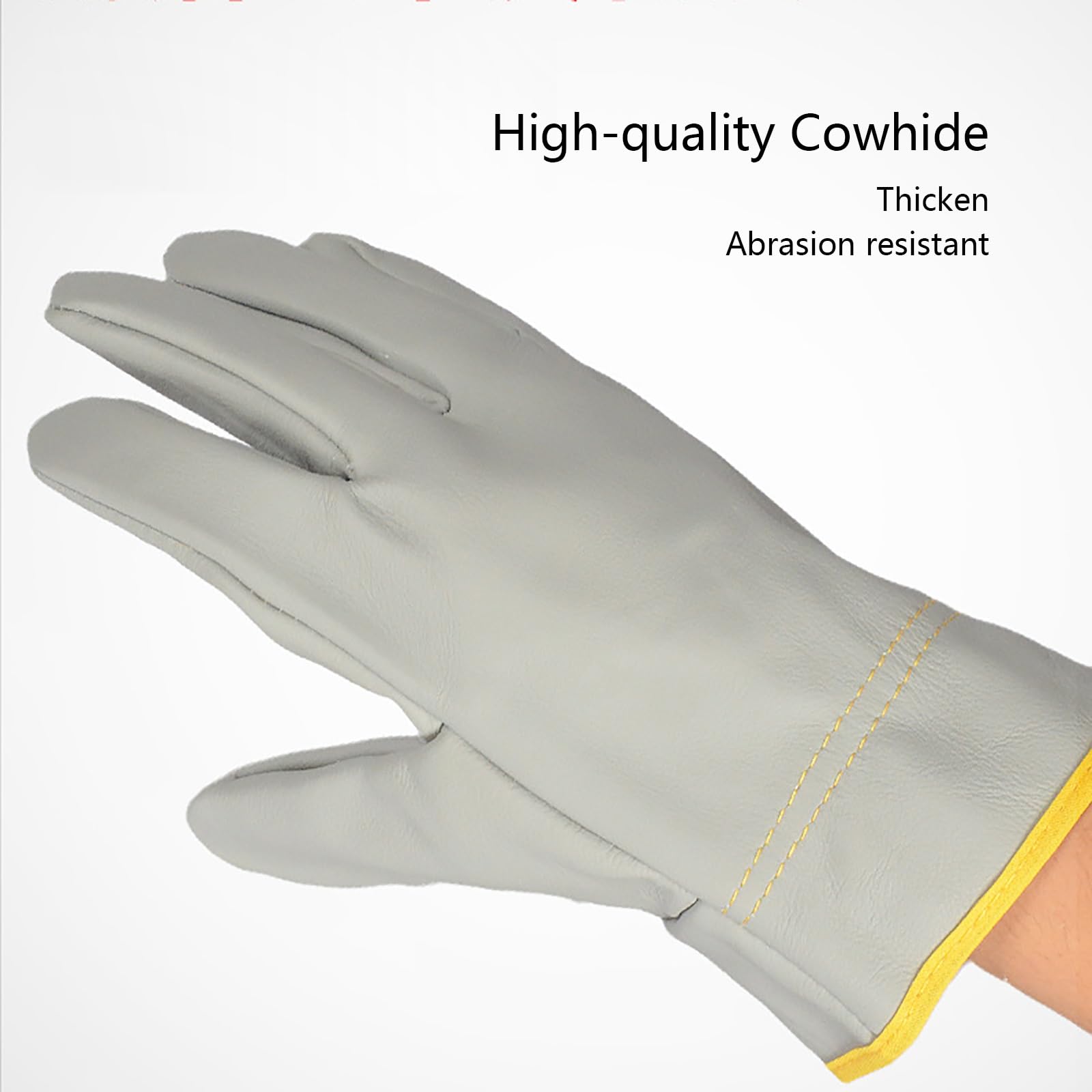 Schweißerhandschuhe Aus Verdicktem Rindsleder, Abriebfeste Handschuhe, Baumwollfutter, Arbeitshandschuhe für BBQ & Backofen