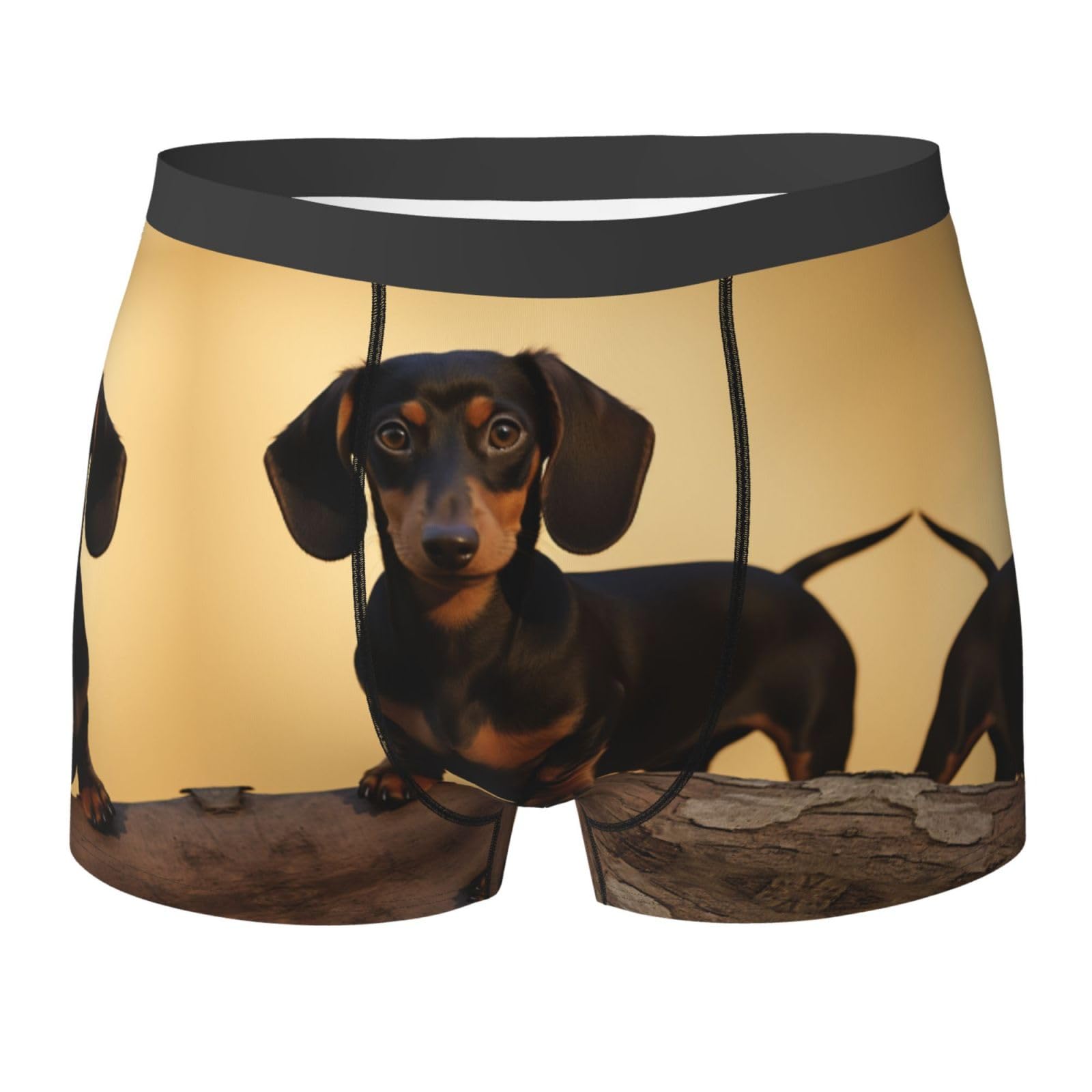 Kwqdozf Men's Black Boxer Briefs Breathable Underwear Boxer Brief For A Cute Dachshund Boxers Comfort Soft Trunk