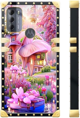 Miniatura 2 de TAMEFOX Funda para Moto G Power 2022G pura, 1 funda cuadrada de fantasía Manor con diseño elegante de lujo para mujer, decoración de metal, a prueba