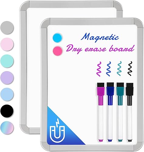 VUSIGN Pizarra blanca pequeña de borrado en seco, pizarra blanca de 8.5 x 11 pulgadas para niños, estudiantes, nevera, casillero, mini pizarra de