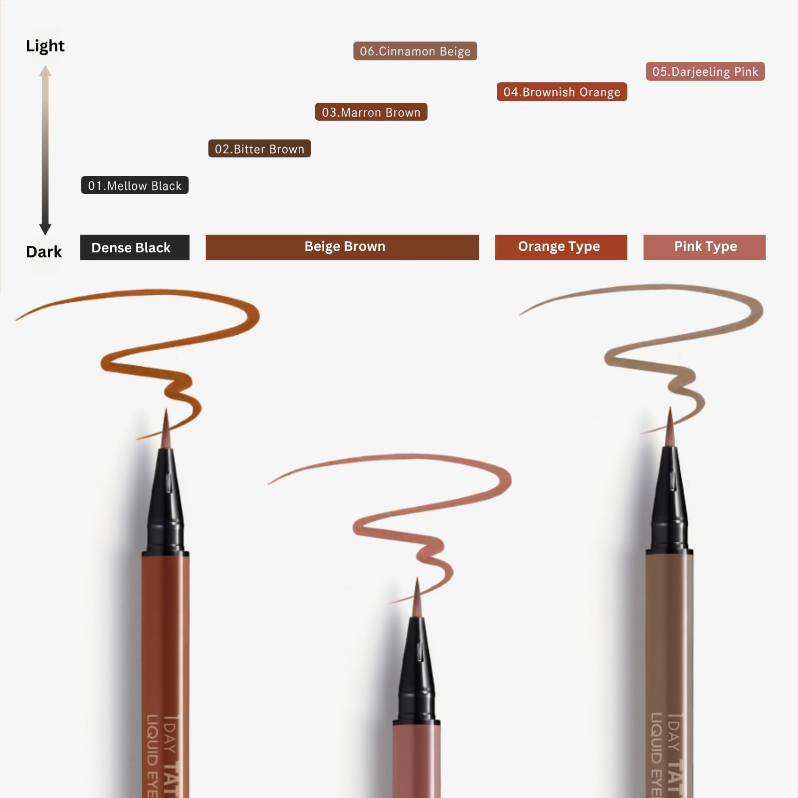 K-Palette 1DAY TATTOO Liquid Eyeliner 02 Bitter Brown 0,67 ml
