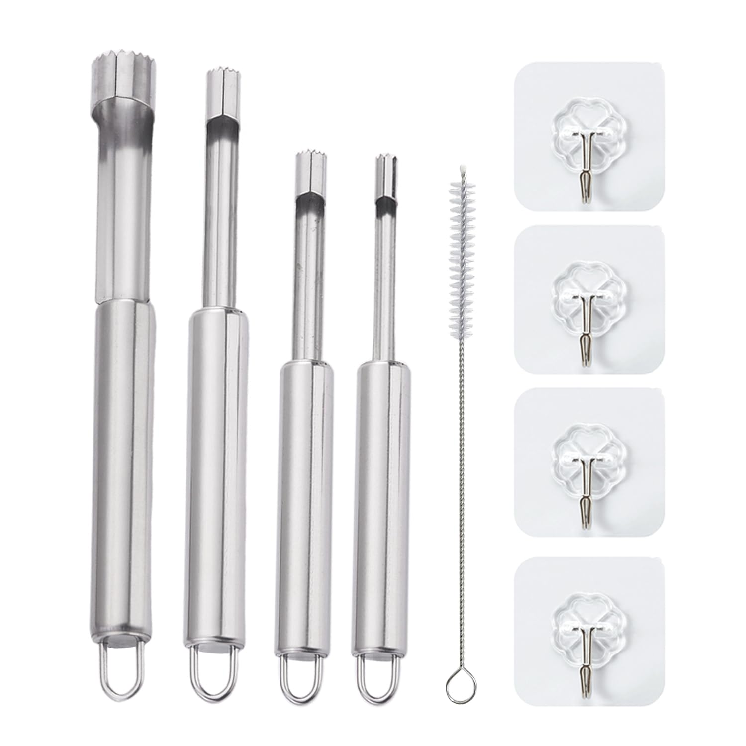 4-piece Pineapple Slicer & Apple Corer, Cleaning Brush, Vegetable Corer Accessories for Kitchen