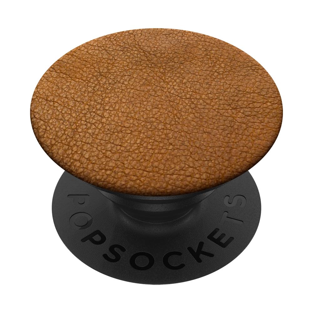 Brown Leather Texture Pattern PopSockets Adhesive PopGrip