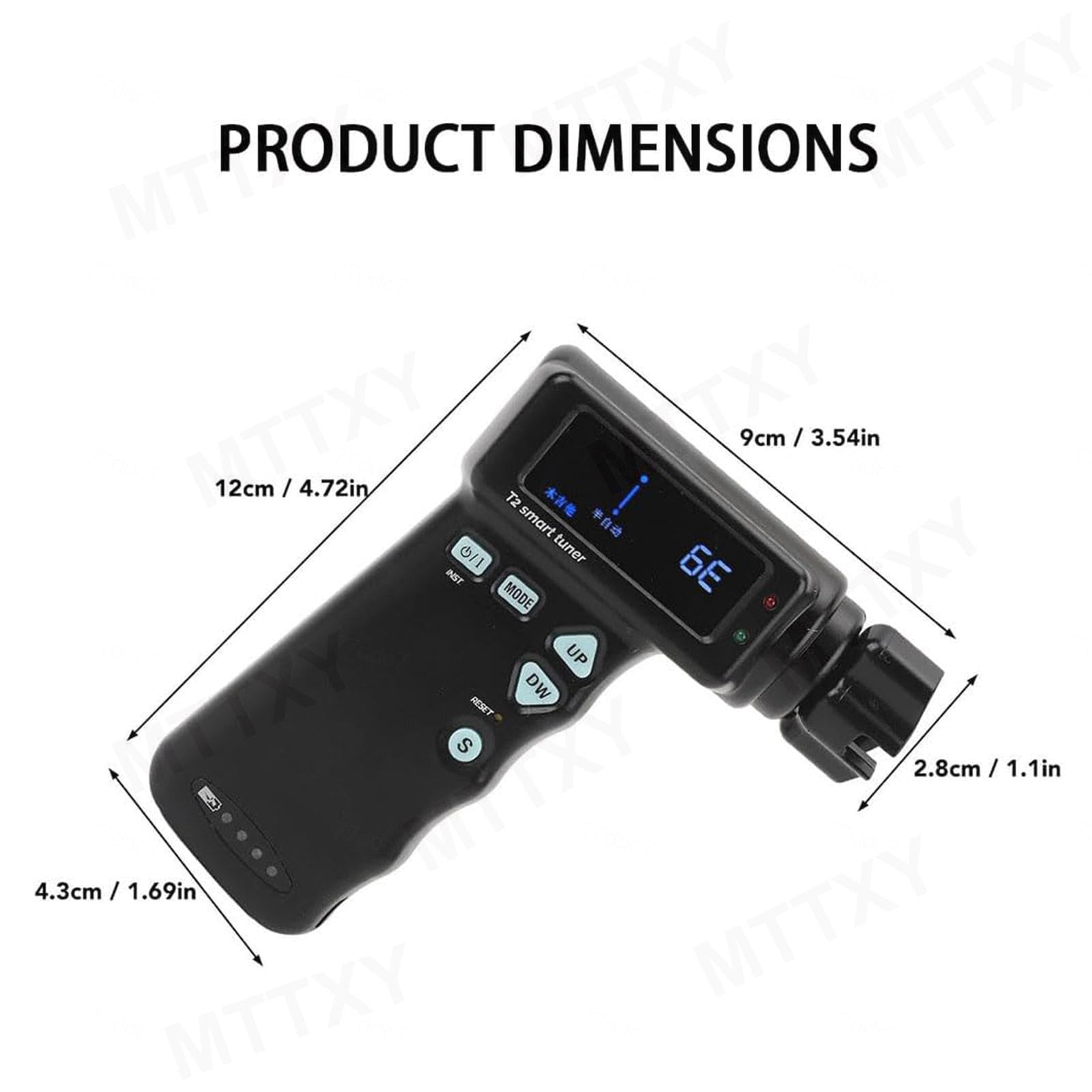 Afinador inteligente para guitarra con enrollador de cuerdas para ukelele, modos de afinación automática, pantalla LCD para guitarra acústica/clásica/eléctrica, afinación cromática.,White