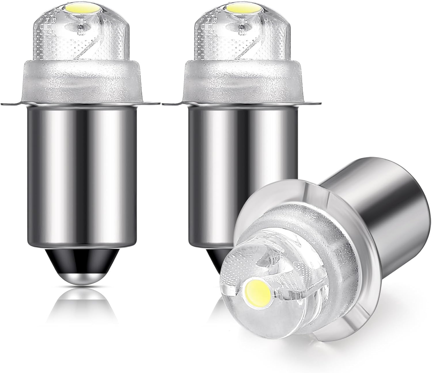 Honoson 3 Pcs 3V P13.5S LED Flashlight Bulb Replacement 30 Lumen torch bulb Upgrade for AA C D Cell Flashlights with 10 Year Lifespan