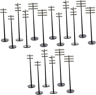 Sewroro 18 Peças Micro Paisagem Jardim Mini Acessórios Conjuntos De Jogos Mini Trens Postes De Telefone Cenário Trem Postes De Telefone Poste De Telefone Padrão Abs Mini Poste De Luz De