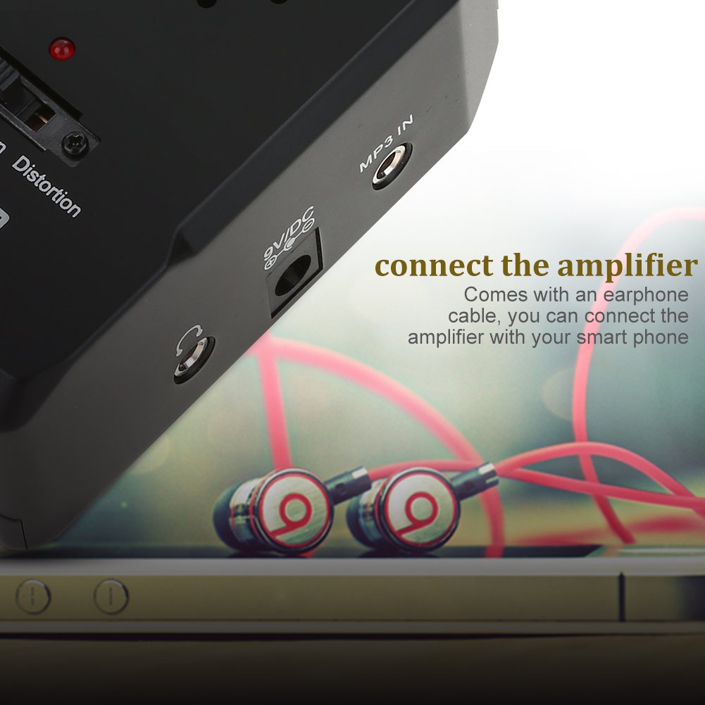 VGEBY E-Gitarrenverstärker, Tragbarer High-Fidelity-Gitarren-Übungslautsprecher für E-Gitarrenbass, VGEBYQN58PIXGEB