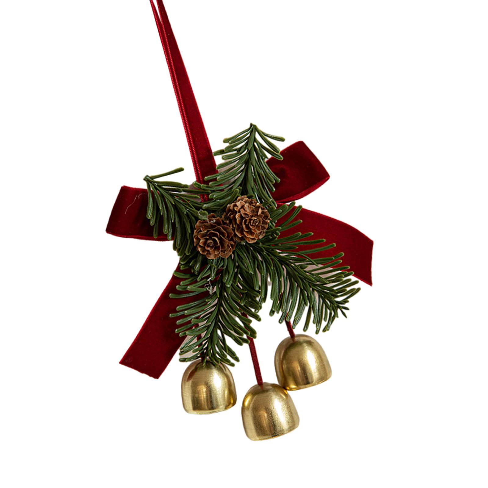Christmas Tree Decoration Hanging Ornament Velvets Bowknot Pinecone Bells Pendant Holiday Decoration for Door Handle Christmas Tree Accessories
