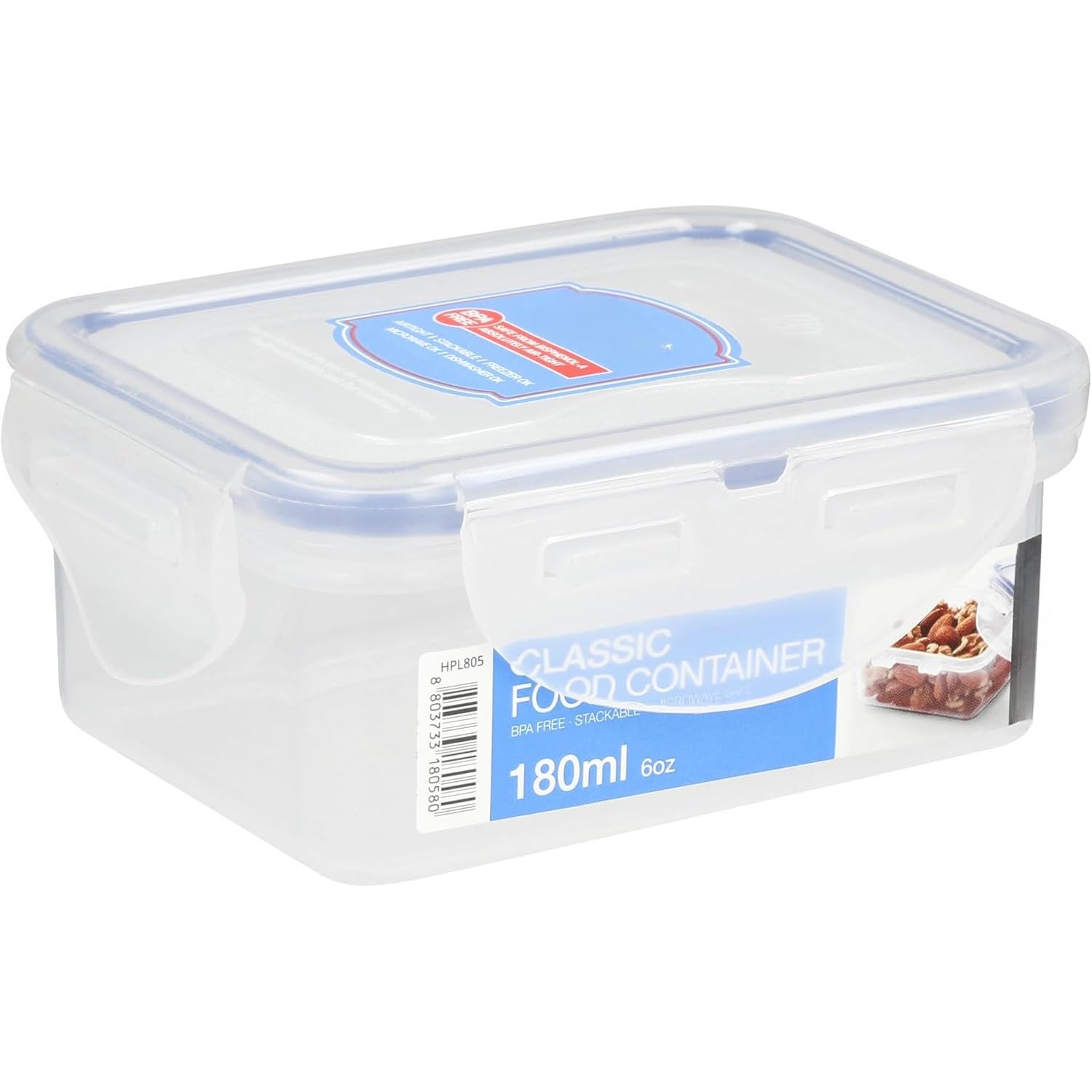 Amk Number: 1 Item Amk® Lock And Lock Rectangular Food Storage Container Airtight Seal For Sauces Snacks Bpa Free Plastic 180Ml